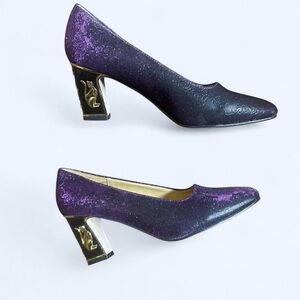 Elegant Purple and Gold Women's Heels